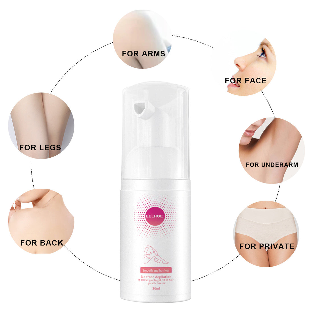 Gentle Hair Removal Spray for Face & Body